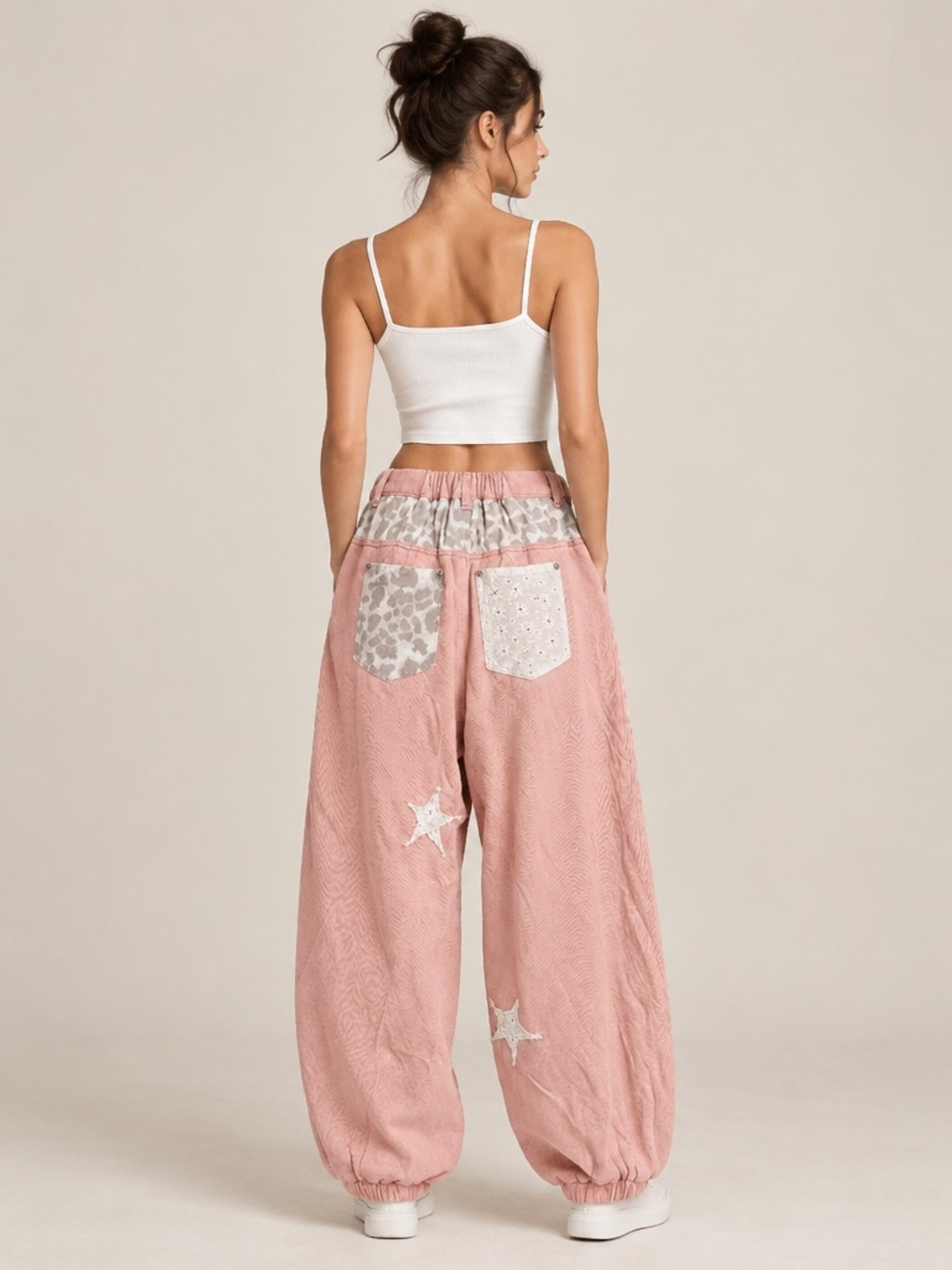 POL NWT Star & Leopard Accent Pink Set Zip Hoodie & Drawstring Waist Joggers SET - Picture 9 of 10